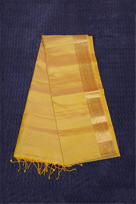Pastel Yellow Monotone Lightweight Kanchipuram Silk Saree