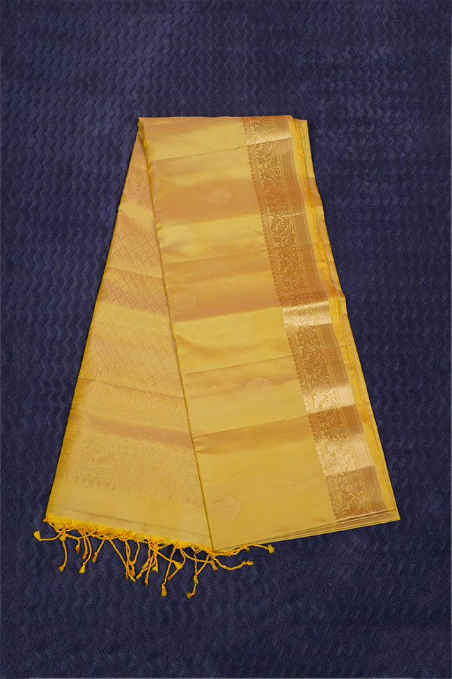 Pastel Yellow Monotone Lightweight Kanchipuram Silk Saree