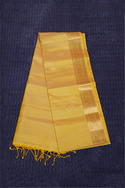 Pastel Yellow Monotone Lightweight Kanchipuram Silk Saree