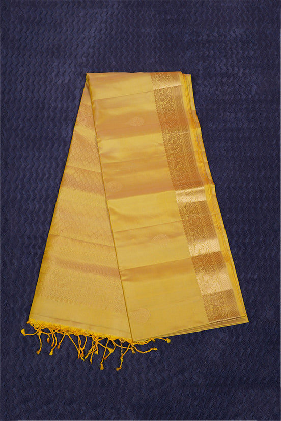 Pastel Yellow Monotone Lightweight Kanchipuram Silk Saree
