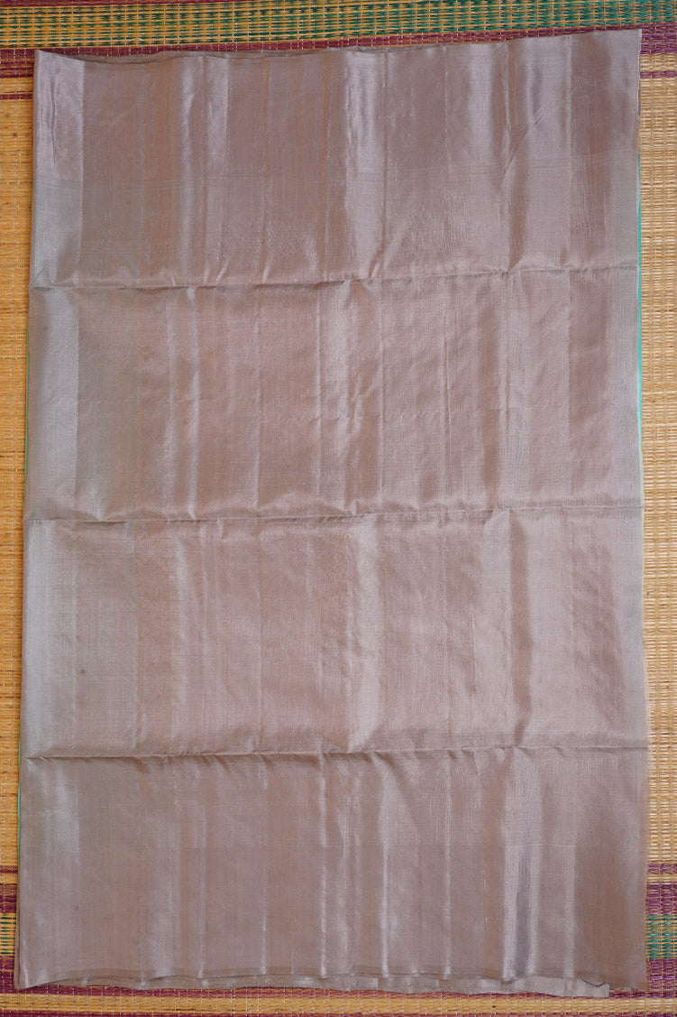 Pastel Green Pure Softsilk Saree with Steel Grey Borders