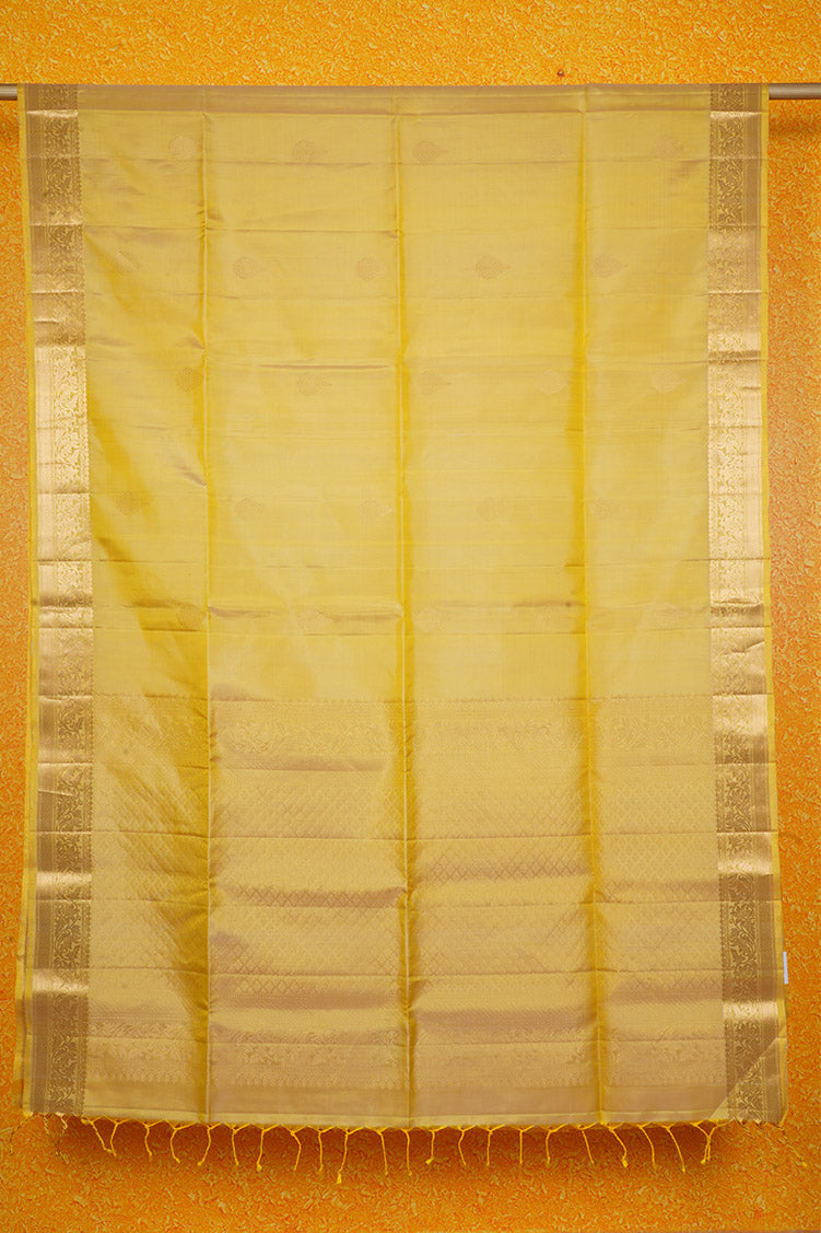 Pastel Yellow Monotone Lightweight Kanchipuram Silk Saree
