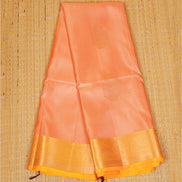 Peach Pure Soft Silk Saree with Yellow Borders