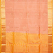 Peach Pure Soft Silk Saree with Yellow Borders