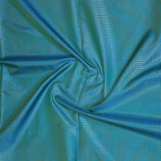 Peacock Blue Kanchipuram Semi Soft Silk Saree with Ganga Jamuna Borders