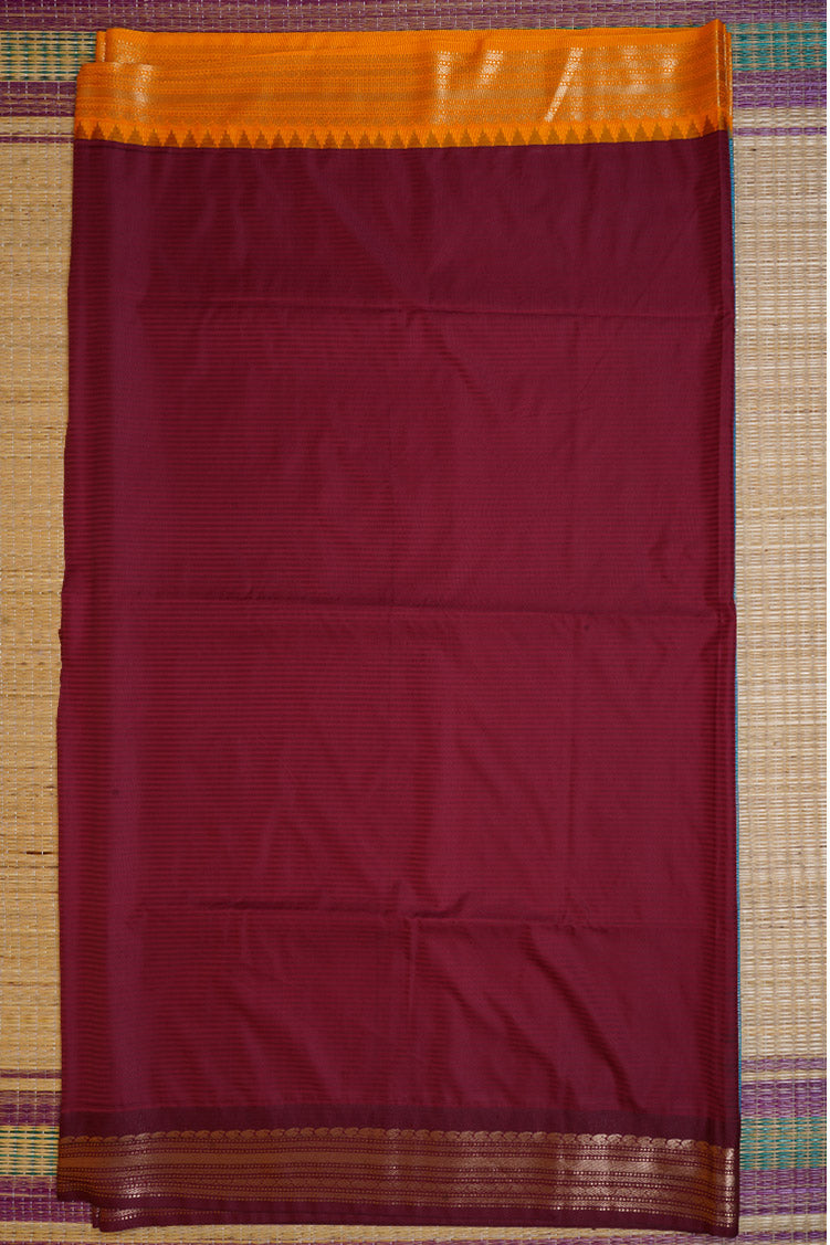 Peacock Blue Kanchipuram Semi Soft Silk Saree with Ganga Jamuna Borders