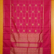 Pink Zari Checks Vintage Kanchipuram Silk Saree