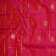 Pink Zari Checks Vintage Kanchipuram Silk Saree