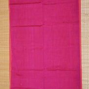 Pink with Yellow Shot Silkcotton Saree with Dark Pink Borders