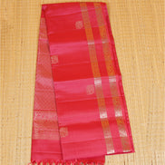 Pinkish Red Pure Soft Silk Saree with Almond Zari