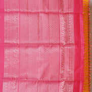 Pinkish Red Pure Soft Silk Saree with Almond Zari