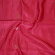 Pinkish Red Pure Soft Silk Saree with Almond Zari