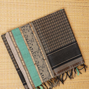 Pure Handloom Black 1000 Butta Rich Cotton Saree