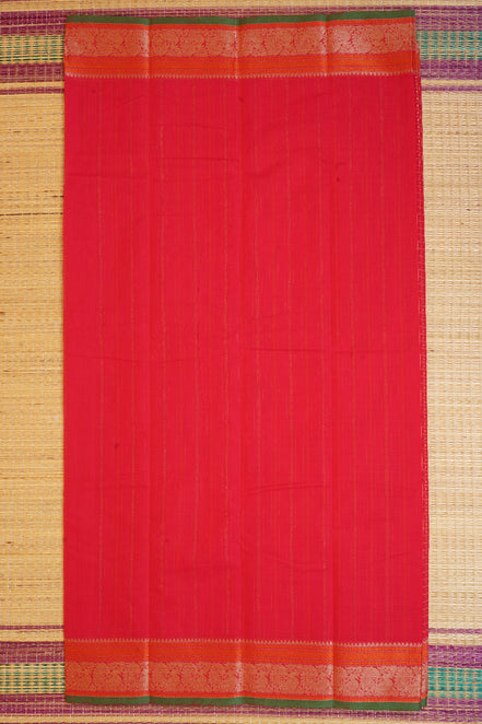 Pure Handloom Chilli Red Rich Cotton Saree