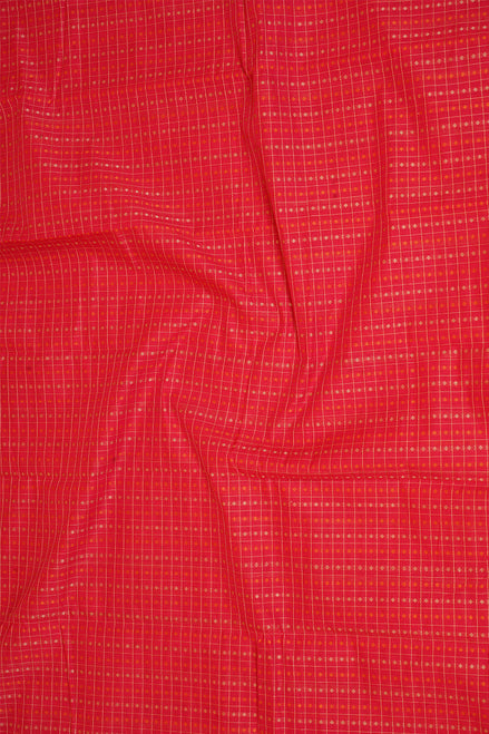 Pure Handloom Chilli Red Rich Cotton Saree