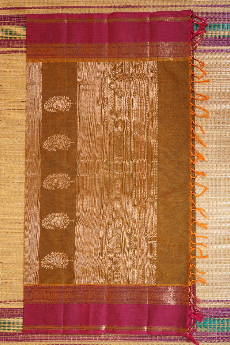 Pure Handloom Honey Coloured Rich Cotton Saree