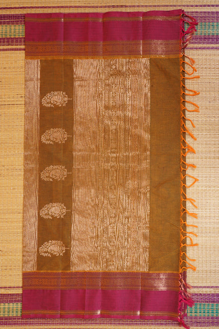 Pure Handloom Honey Coloured Rich Cotton Saree