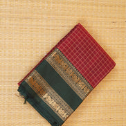 Pure Handloom Maroon Rich Cotton Saree