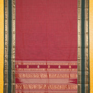 Pure Handloom Maroon Rich Cotton Saree