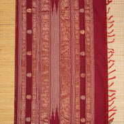 Pure Handloom Maroon Rich Cotton Saree