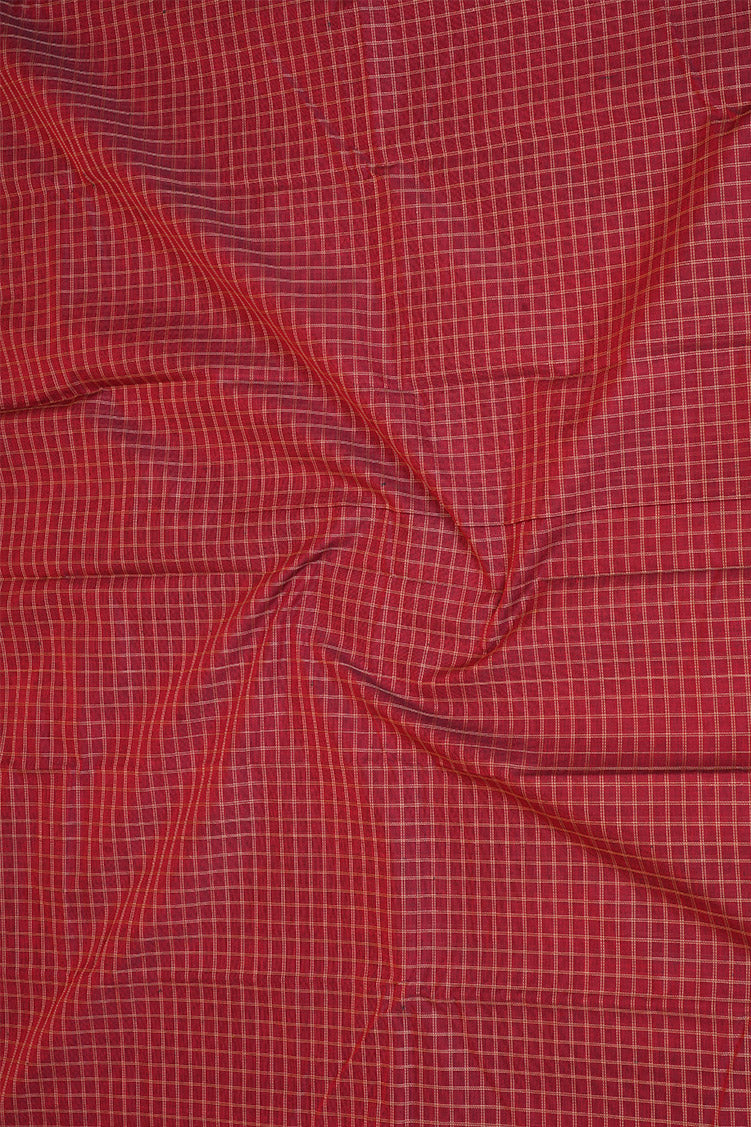 Pure Handloom Maroon Rich Cotton Saree