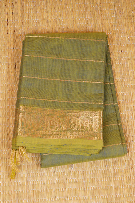 Pure Handloom Pastel Green Rich Cotton Saree