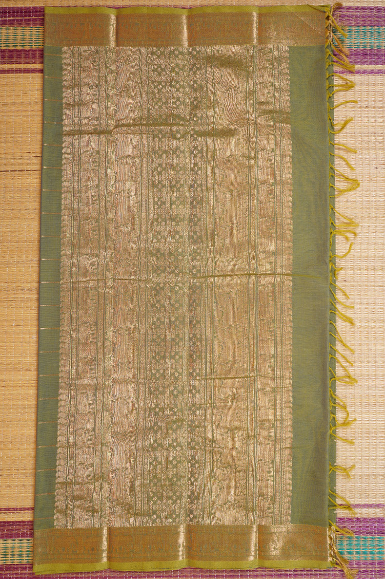 Pure Handloom Pastel Green Rich Cotton Saree