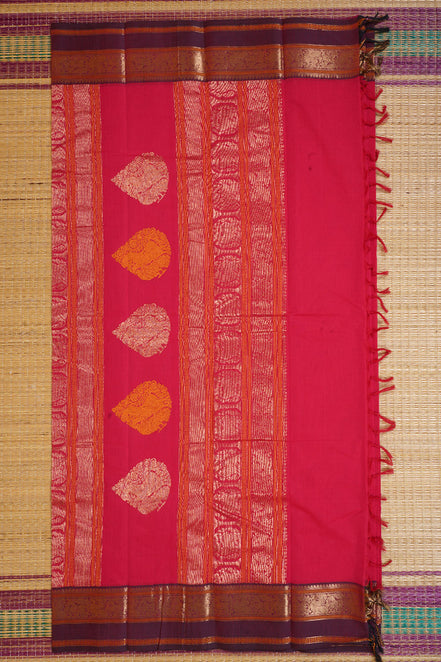 Pure Handloom Rani Pink Rich Cotton Saree