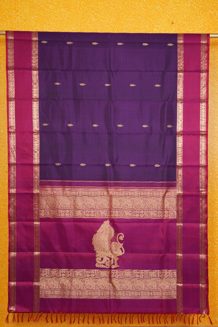 Purple Vintage Kanchipuram Silk Saree