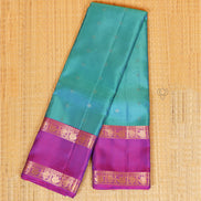 Rama Blue Lightweight Kanchipuram Silk Saree with Magenta Border