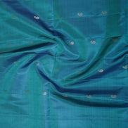 Rama Blue Pure Lightweight Kanchipuram Saree with Purple Borders