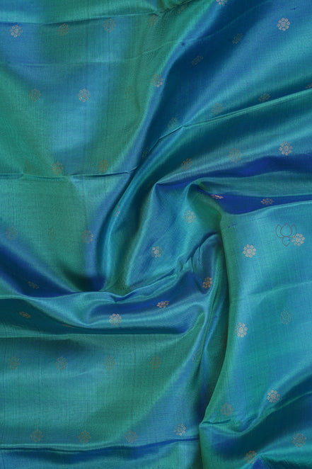 Rama Blue Lightweight Kanchipuram Silk Saree with Magenta Border