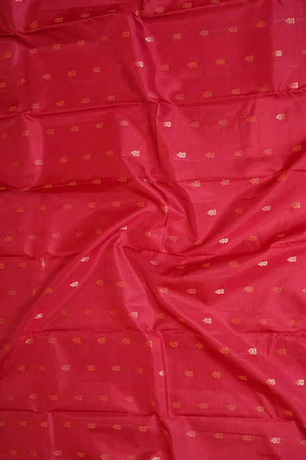 Red Pure Soft Silk Saree with Green Borders