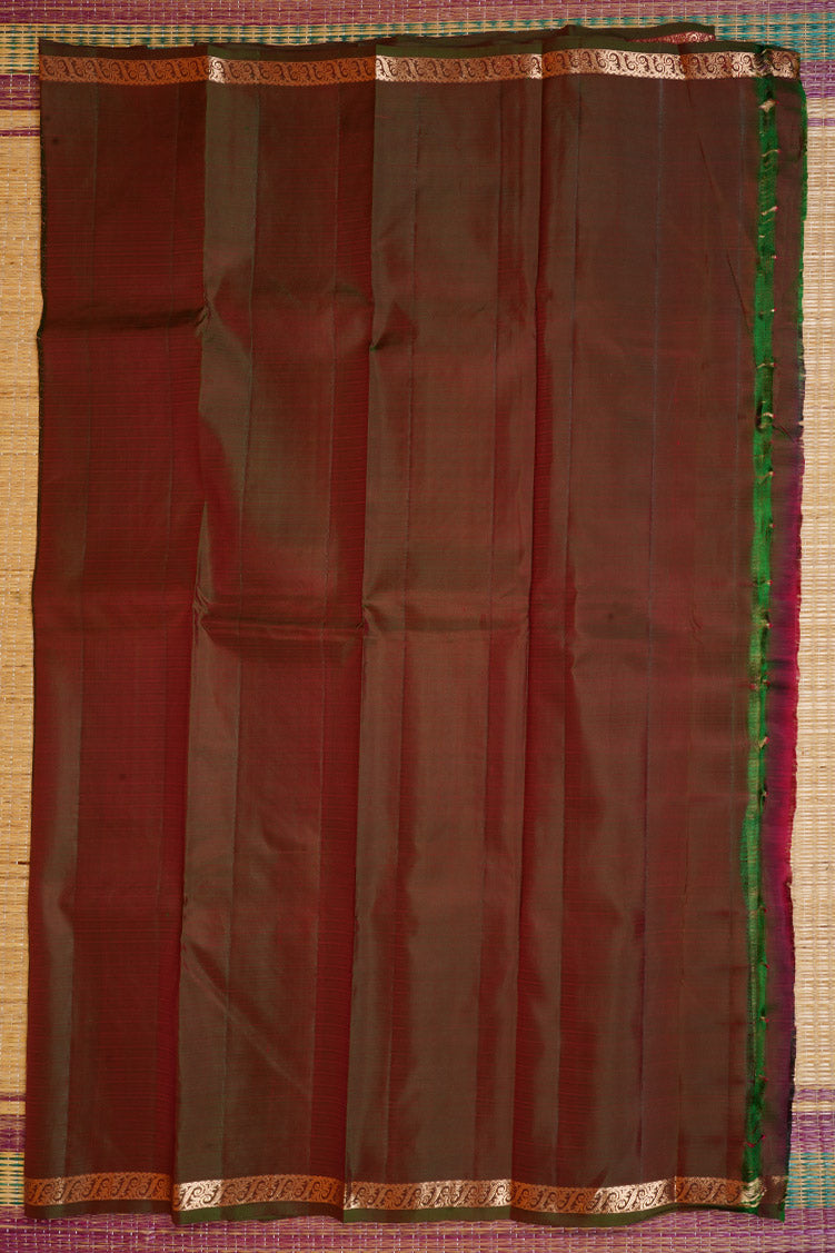 Red Pure Soft Silk Saree with Green Borders