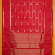 Red Zari Checks Vintage Kanchipuram Silk Saree