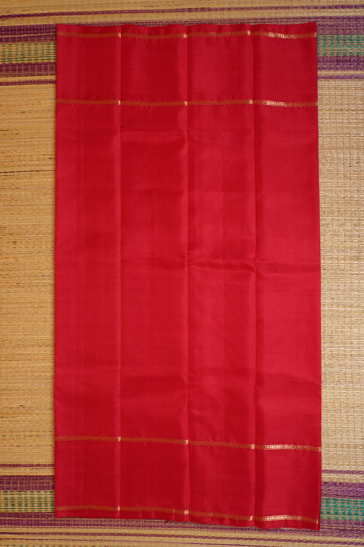 Red Zari Checks Vintage Kanchipuram Silk Saree