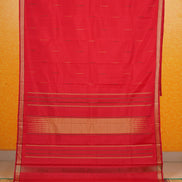 Red Kanchipuram Silk Saree with Mazhai Thuli Buttas