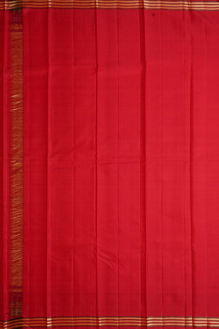 Red Kanchipuram Silk Saree with Mazhai Thuli Buttas