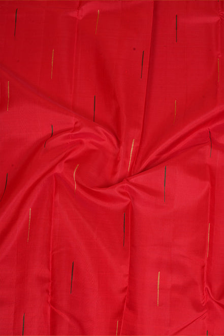 Red Kanchipuram Silk Saree with Mazhai Thuli Buttas