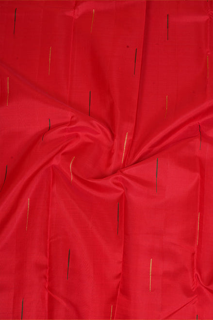 Red Kanchipuram Silk Saree with Mazhai Thuli Buttas