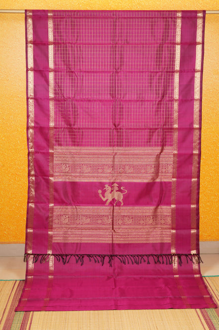 Deep Magenta Pink Vintage Kanchipuram Silk Saree