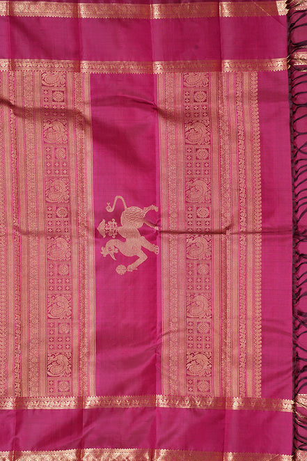Deep Magenta Pink Vintage Kanchipuram Silk Saree