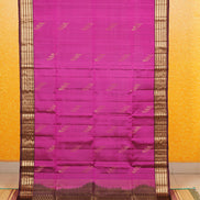 Magenta Pure Soft Silk Saree with Coffee Brown Borders