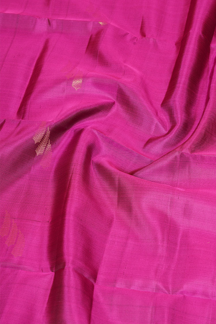 Magenta Pure Soft Silk Saree with Coffee Brown Borders