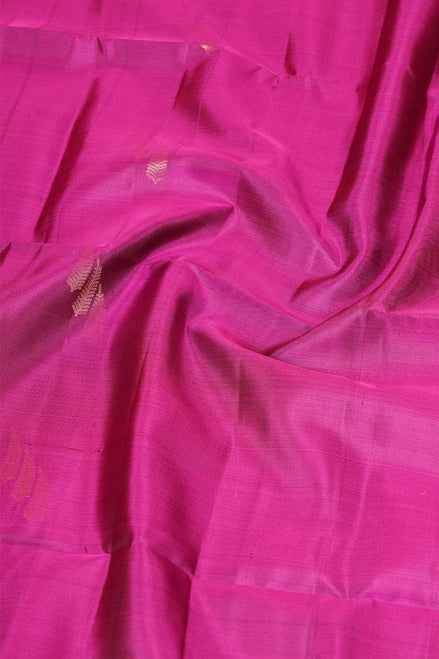 Magenta Pure Soft Silk Saree with Coffee Brown Borders
