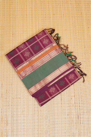 Vintage Magenta Kolam 1000 Butta SilkCotton Saree