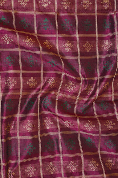 Vintage Magenta Kolam 1000 Butta SilkCotton Saree