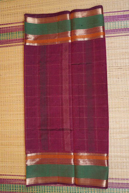 Vintage Magenta Kolam 1000 Butta SilkCotton Saree