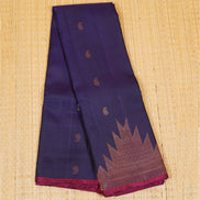 Violet Pure Soft Silk Saree with Temple Border