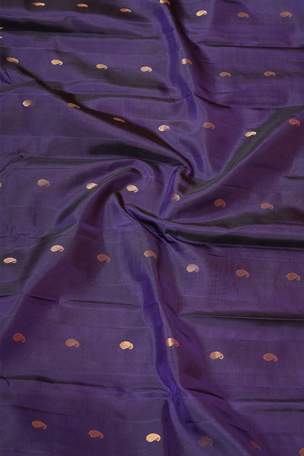 Violet Pure Soft Silk Saree with Temple Border